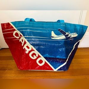 Fun upcycled carry on tote bag or overnight bag